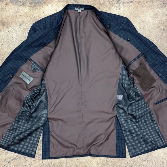 Johnston & Murphy Dark Blue Plaid Blazer - Picture 7 of 9